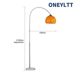 lampe sol moderne blanc orange abat jour céramique base marbre tige métal chromé