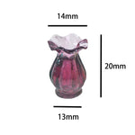 vases résine relief transparents opaques vintage couleurs vert rouge gris bleu violet set 5pcs