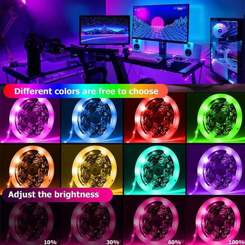 ruban led multicolore moderne télécommande 24touches facile salon fêtes noël