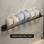 support rangement mural sabots moderne aluminium couleur blanc beige rose fixations murales salle bain