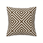 housse coussin polyester motif géométrique moderne marron blanc salon chambre voiture