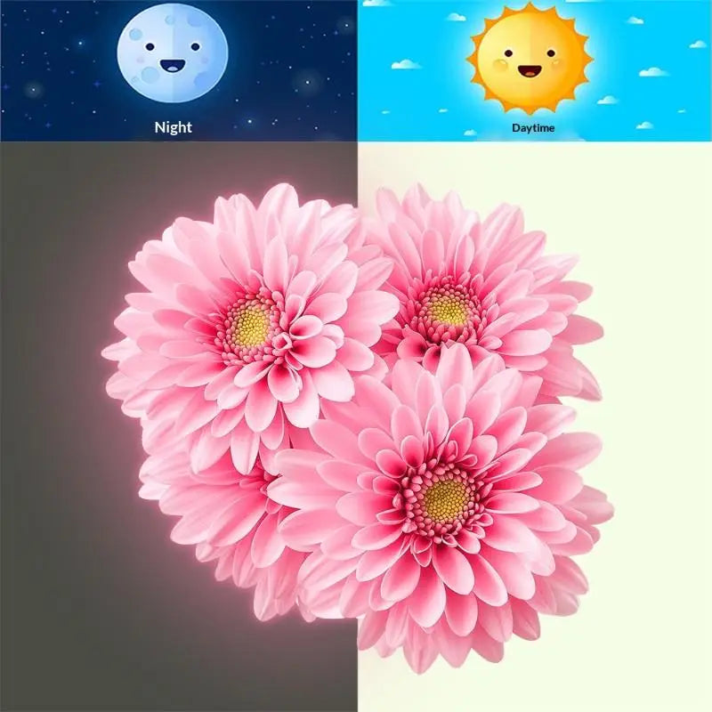 sticker mural moderne fleur gerbera rose adhésif décoration intérieure contemporain chambre salon