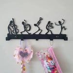 porte clés mural animaux silhouettes moderne vis fixés noir décors rubansiaux clés