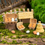 boîtes œufs résine animal compagnie simple décor maison poupée paysagiste jardin plateau œufs DIY