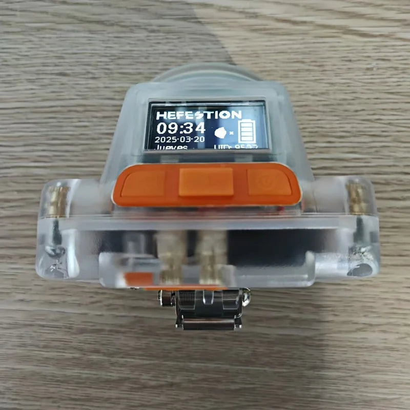 lampe torche transparente orange moderne clip batterie led 6600mah affichage numérique certifications ip67 haute