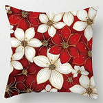 taies d'oreiller fleurs rouges blanches moderne opaques lit décoration maison 45x45cm adhésif