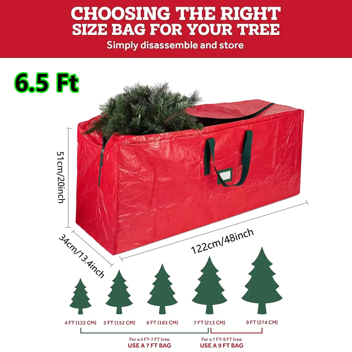 sac rangement sapin noël imperméable durable poignées robustes réutilisable extra large vert rouge gris
