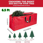sac rangement sapin noël imperméable durable poignées robustes réutilisable extra large vert rouge gris