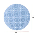 tapis bain circulaire texturé gris bleu vert moderne bordure relief 30cm 30cm