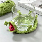 sous verres crochetés forme crocodile tortue couleur vert bleu transparents decoration animaux ludiques opaques