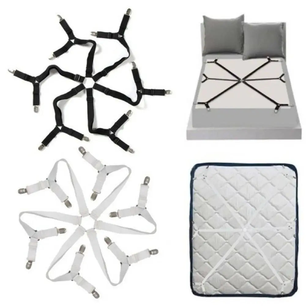 sangles lit clips noirs blancs modernes antidérapants réglables couverture matelas fixations