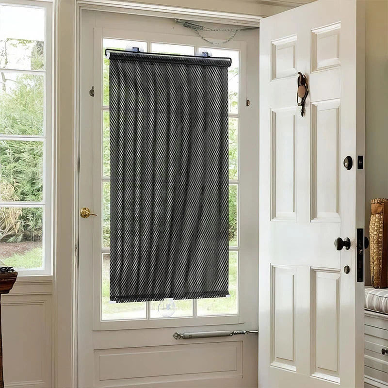 rideaux enrouleurs sans perçage store noir maille fine opaque fenêtre moderne ventouse