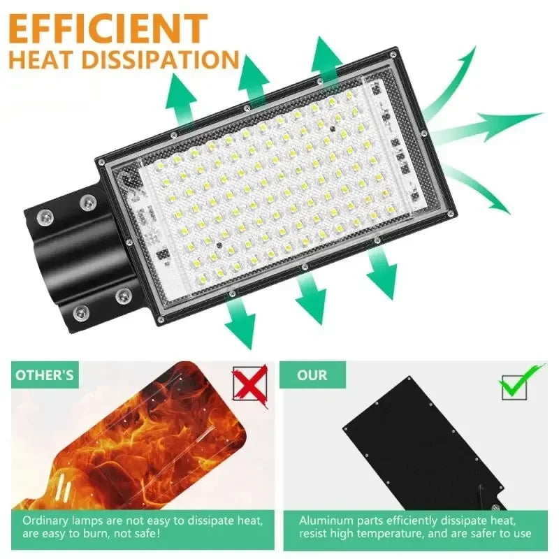 lampe rue led 100w 200w noir moderne certifiée vde ul rohs ccc