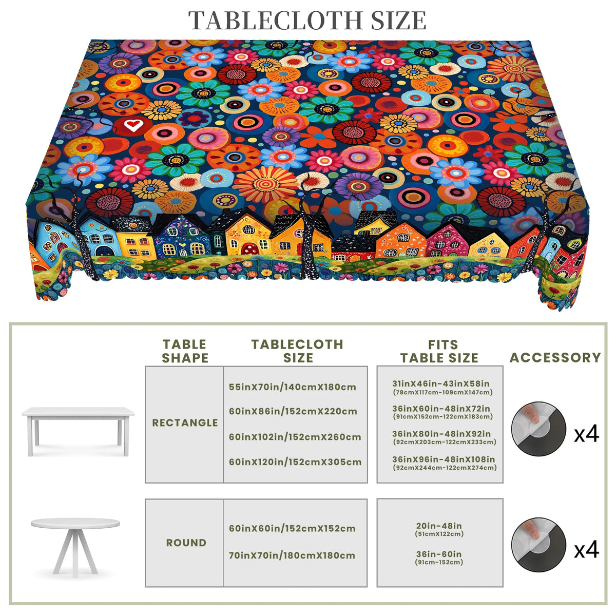 nappe moderne fleurs colorées motifs abstraits printemps été extérieure imperméable polyester multicolore round rectangle