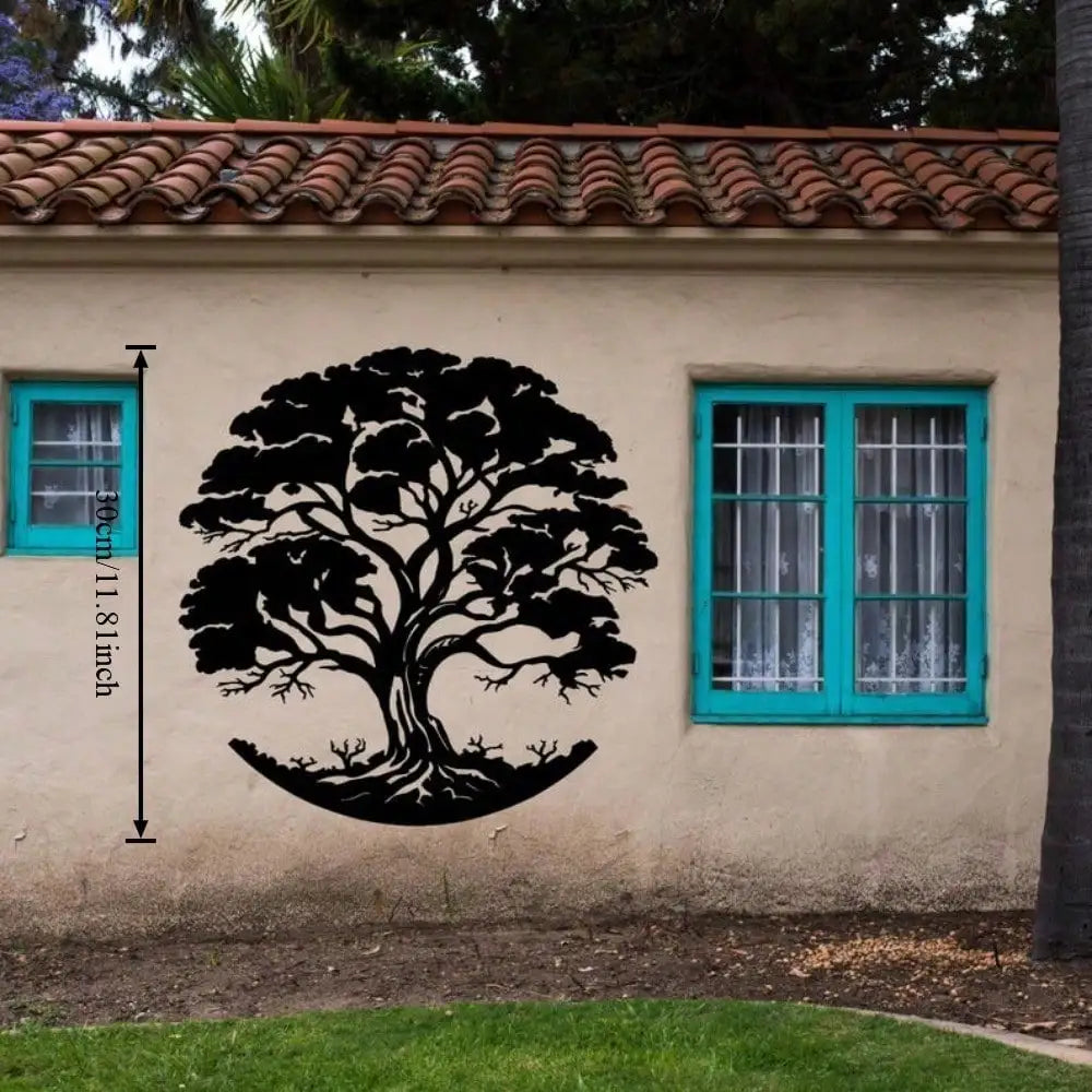 décoration murale sculpture arbre noir branches feuilles contemporain intérieur élégante métal naturelle apaisante fixations