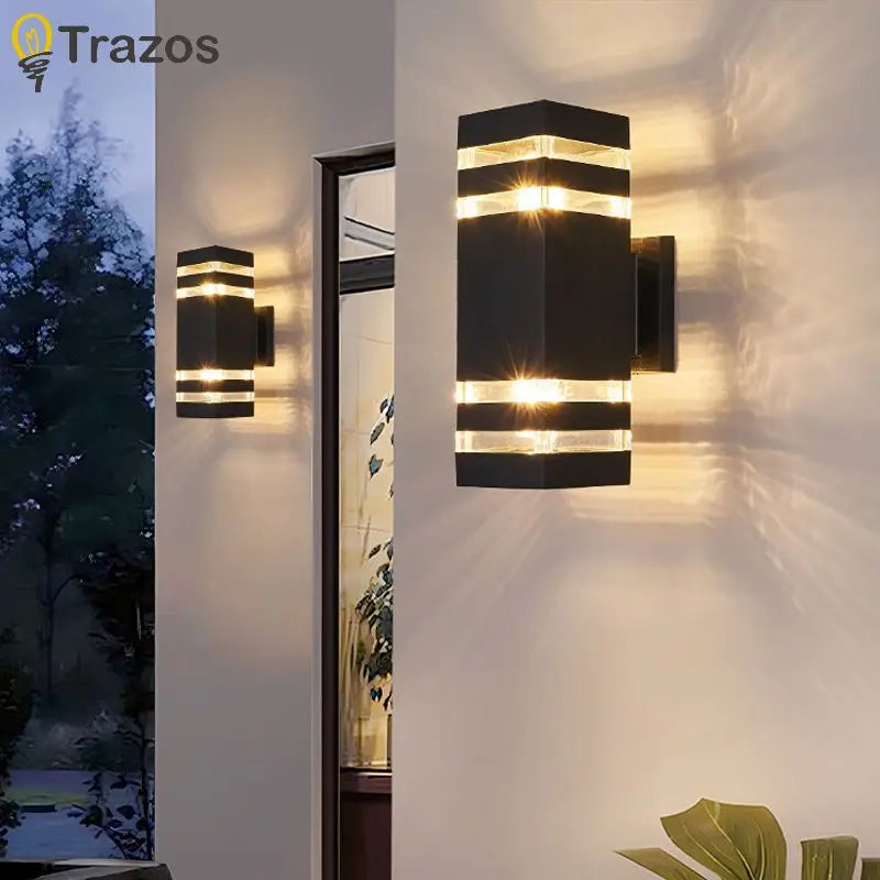 applique murale led moderne noir sans grille extérieure hydrofuge 85265v