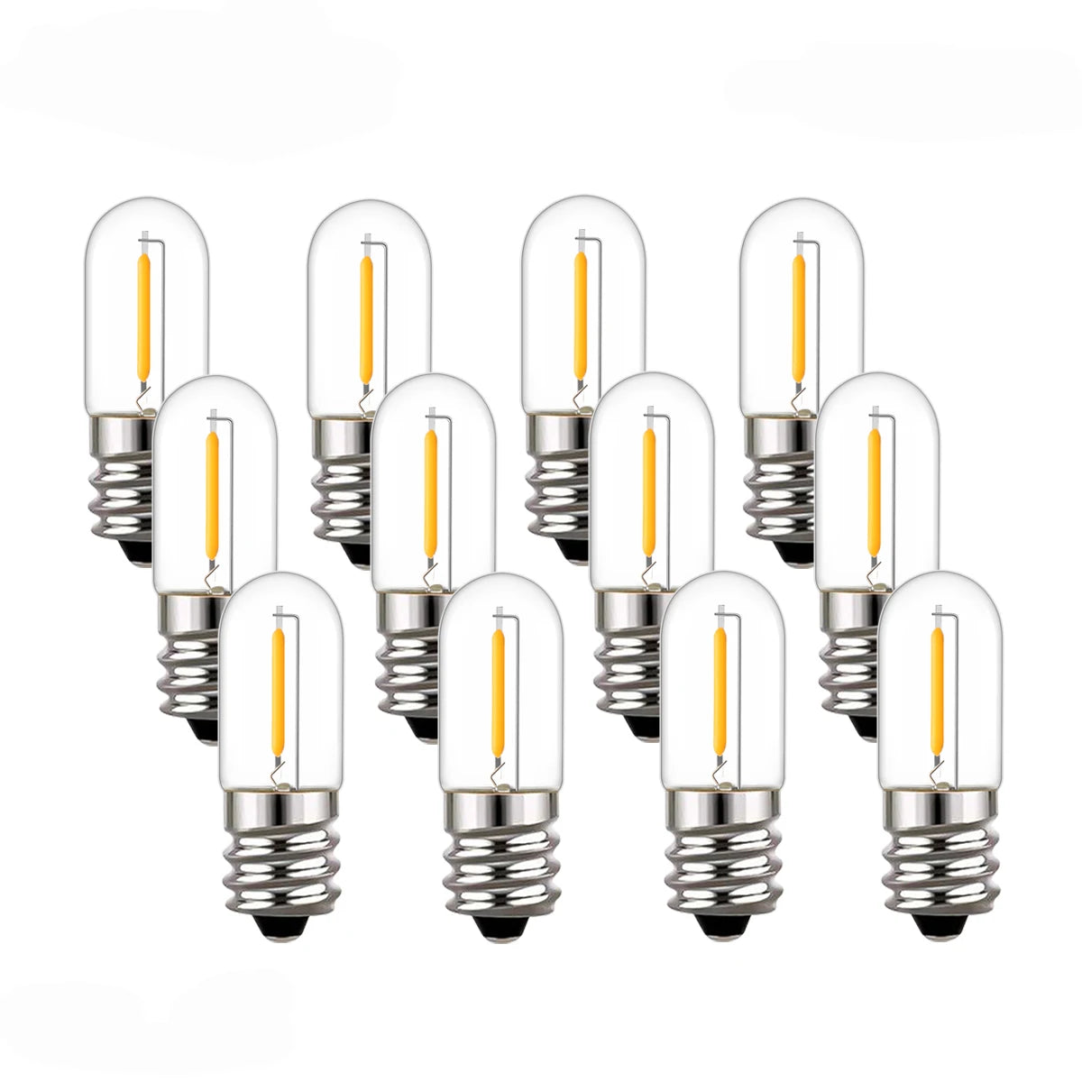 ampoule led filament transparente dorée vintage e12 e14 220v blanc chaud 2200k 25000h