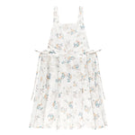 tablier coton fleurs vintage beige poche romantique opacité fixations élastiques cuisineversible
