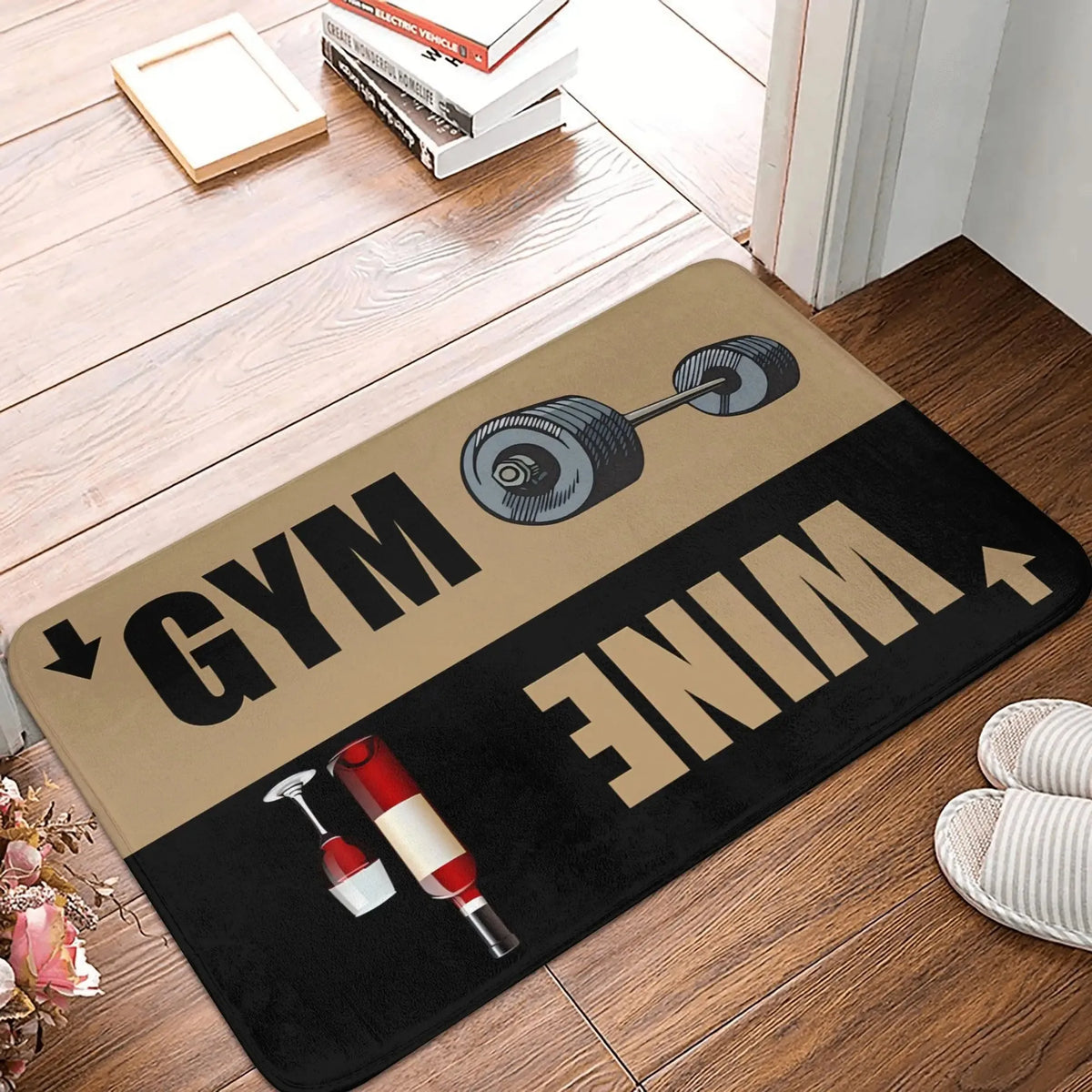 paillasson porte entrée humour bière tapis sol extérieur orange beige marron vintage