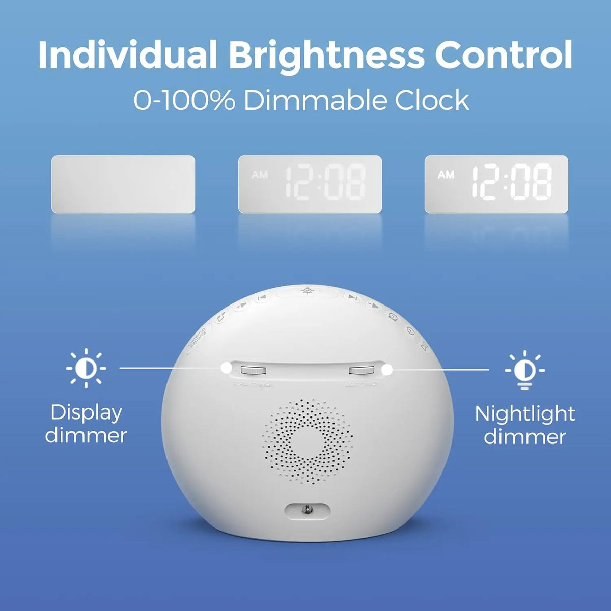 lampe ambiance graduel lever soleil affichage numerique son apaisant controle luminosite snooze stereo 5w