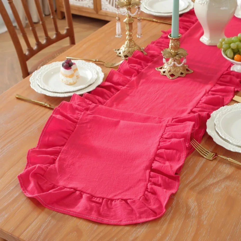 chinois table rectangulaire bleu clair rose vif blanc doux classique antidérapant coton polyester fêtes