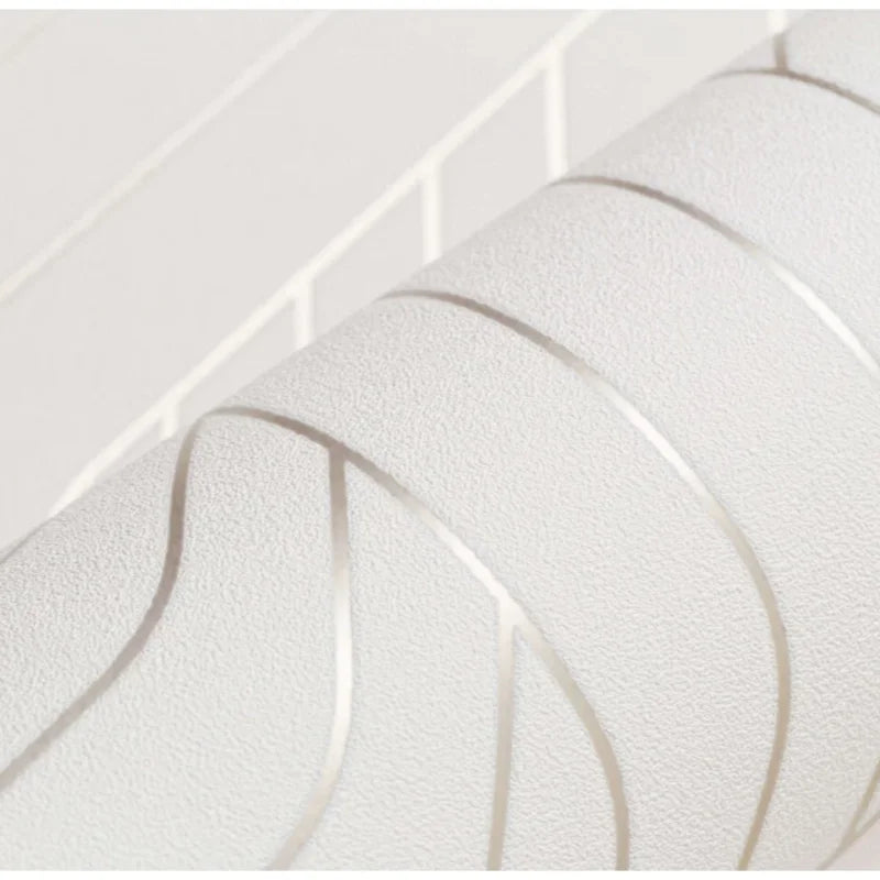 papier peint moderne motifs abstraits feuilles branches blanc argenté salon chambre enfants