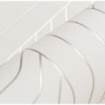 papier peint moderne motifs abstraits feuilles branches blanc argenté salon chambre enfants