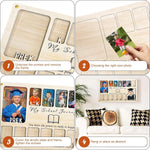 cadre photo bois My School Journey emplacements photos texte gravé rustique
