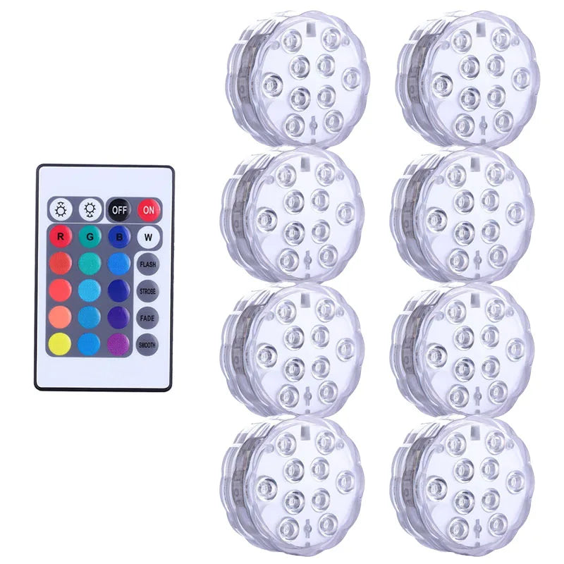 lampe led submersible transparente moderne points lumineux piscine decoration noel mariage