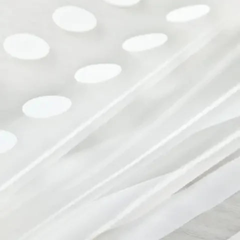 rideau douche moderne blanc transparent rayures points résistant l'eau 180cm