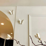 décoration murale papillon blanc relief 3d moderne adhésif plâtre minimaliste fixe maison