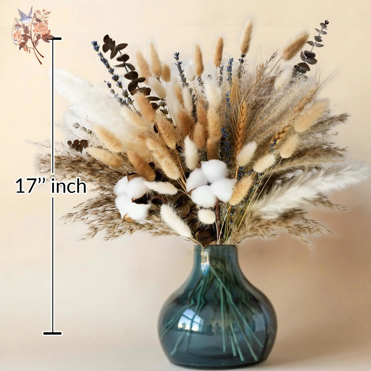 bouquets fleurs séchées pampas naturelles décoration maison anniversaire mariage boho chic rustique 17 pouces