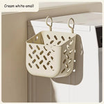 panier linge blanc marron perforé pliable moderne fixé mur multifonctionnel
