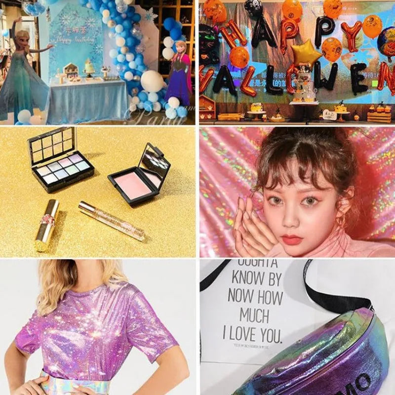 tissu pailleté laser polyester brillant rose violet noir blanc moderne costumes décors scène