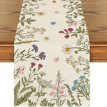 tableau chemin table motif floral sauvage rustique crème multicolore résistant intemporel
