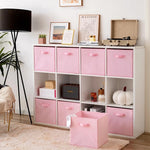 Boîte de rangement cube pliable en tissu non tissé rouge
