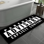 tapis sol moderne noir blanc lettres points antidérapant confortable facile entretien chambre salon entrée