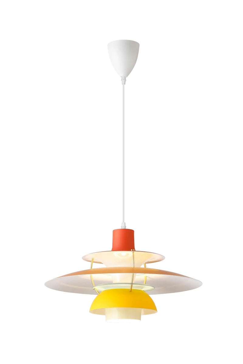 luminaire suspendu led moderne parapluie couleur dégradé aluminium intérieur suspension blanc orange