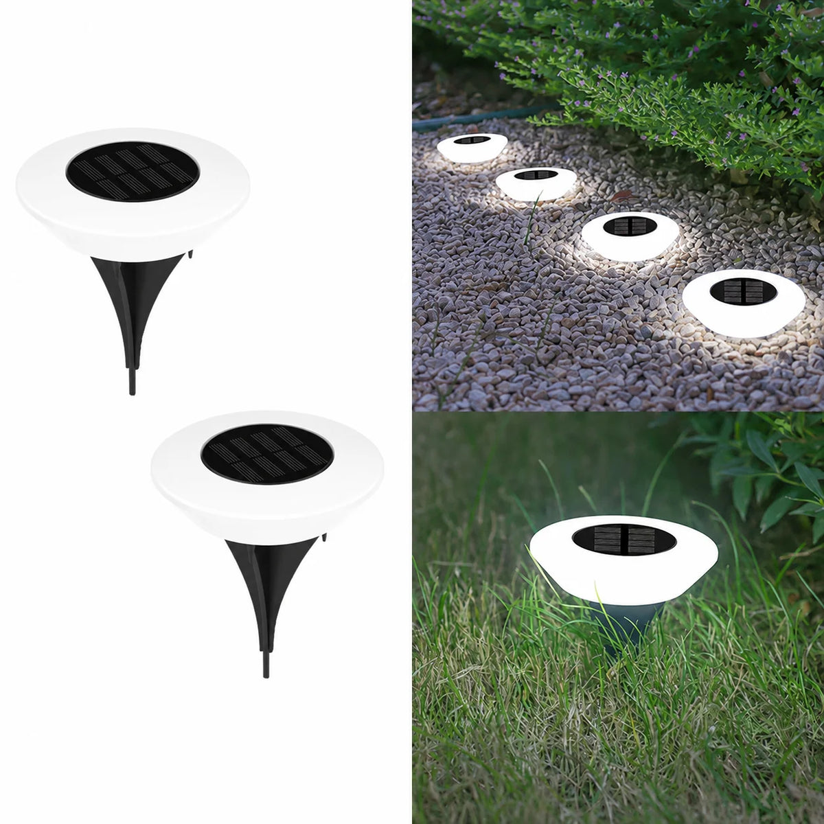 lampe solaire extérieure led 14 diodes ip65 moderne autoinstallation blanc plat