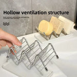 porte savon blanc moderne plat lisse egouttoir rangement eponge cuisine durable nettoyable organiser