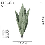 feuilles artificielles vertes rayures noires moderne décoration intérieure adhésif extérieur ornement vert plastique unique