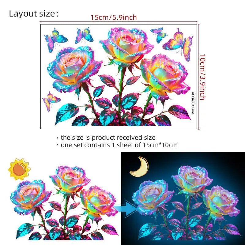 stickers decoratifs fleurs roses vertes violettes adhésifs salle bain decoration maison autoadhésifs blanc
