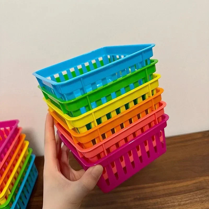 lot 10 petits paniers rangement plastique maille maison