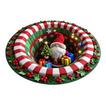 tapis sol rouge vert blanc noël rayures flocons guirlandes cadeaux 60cm antidérapant