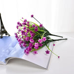 Bouquet artificiel violet rose feuilles vertes décoration intérieure tringle moderne minimaliste