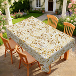 nappe rectangulaire feuilles dorées classique printemps table manger imperméable polyesterextérieurhôtelmarriagebanquet