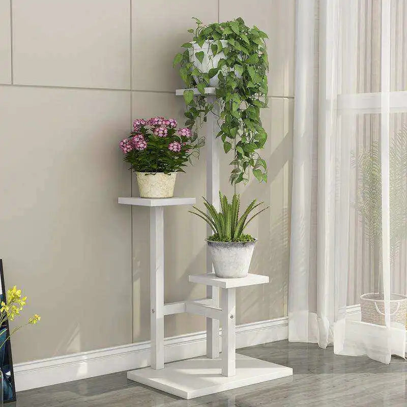 étagère plantes moderne blanc noir plateaux carrés structure simpleintérieurextérieur