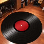 tapis rond noir vintage disques vinyle antidérapant salon chambre voyage prièreextérieur camping