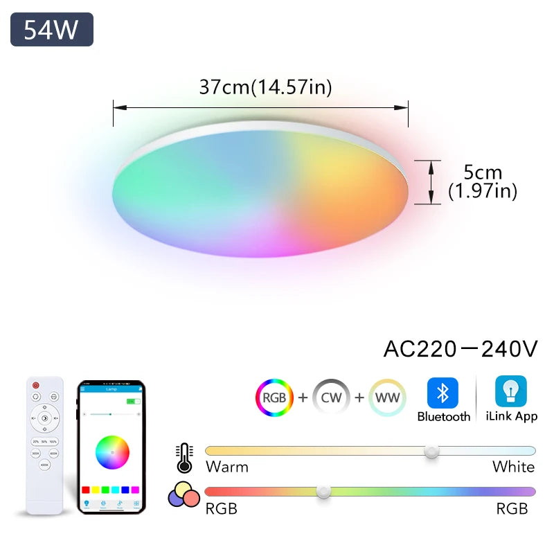 lampe moderne blanc smart app contrôle éclairage quotidien facile télécommande incluse flux lumineux élevé