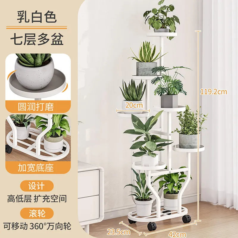 support plantes métal moderne niveaux noir blanc doré vis fixations